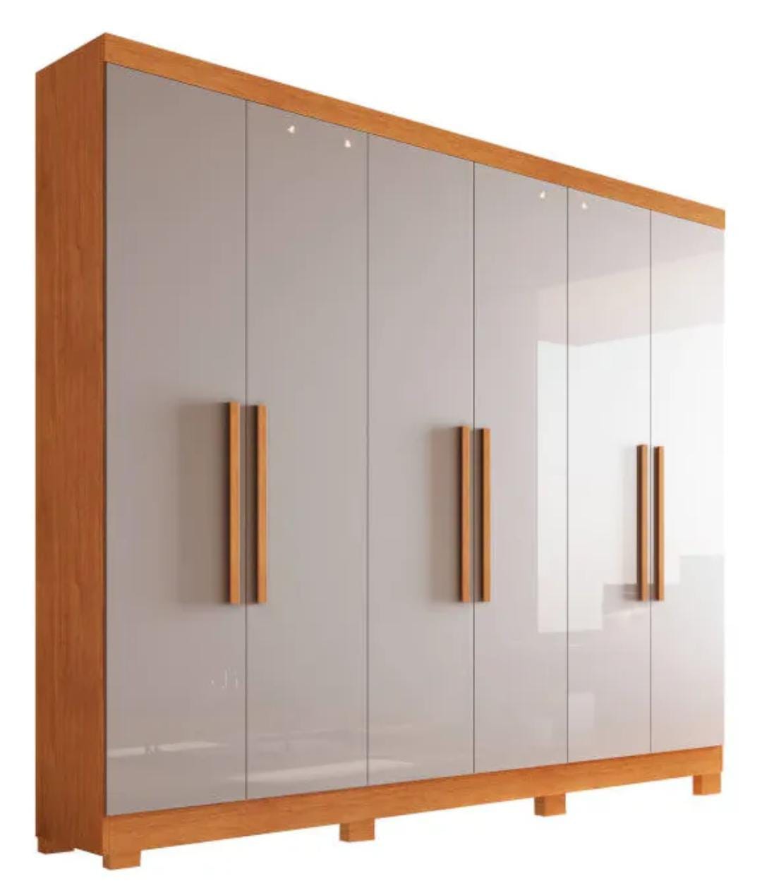 Guarda Roupas 6 Portas Sergipe Nature/Off White