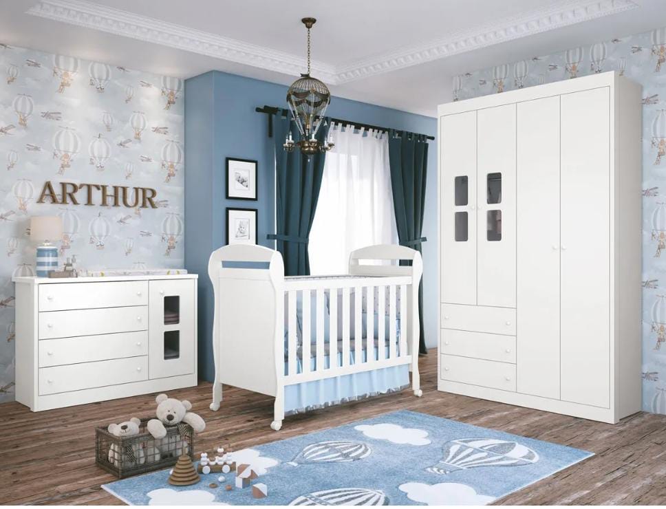 Conjunto Quarto de Bebê Completo Joãozinho Branco
